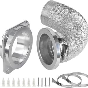 Magnetic Dryer Vent Coupling Connector Kit - DV180 Airtight Seal, Quick Connect, Includes 4"x3.3ft Dryer Vent Hose & 2 Clamps