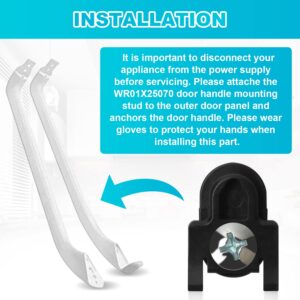 WR01X39781 Refrigerator Door Handle Fastener & for Fits GE Refrigerator Freezer Handle Replacement Parts Compatible Model AP7175647 WR01X25070（2 Pcs） (Black)