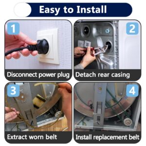 2Pcs PAN725SF Dryer Belt, Seamless Dryer Blower Fan Belt Mini, Compatible with 1.5 Cu.ft Mini Compact for Panda and Aluminus MOCO2 Dryer