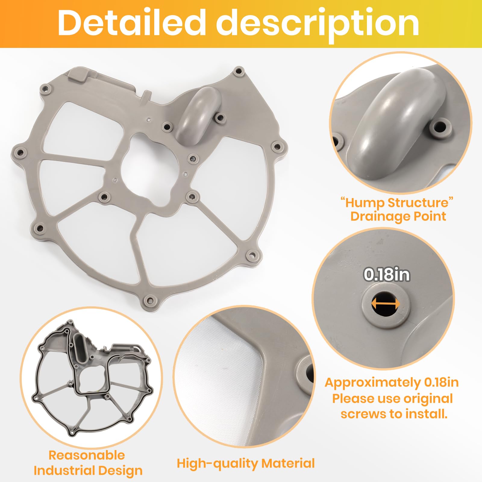 Upgrade DD81-01635A For Samsung Dishwasher Mesh Filter Sump Filter (Hump Version) - Compatible With Samsung Dishwasher Parts (Match DD81-01634B Sump-Cover) - Image 7