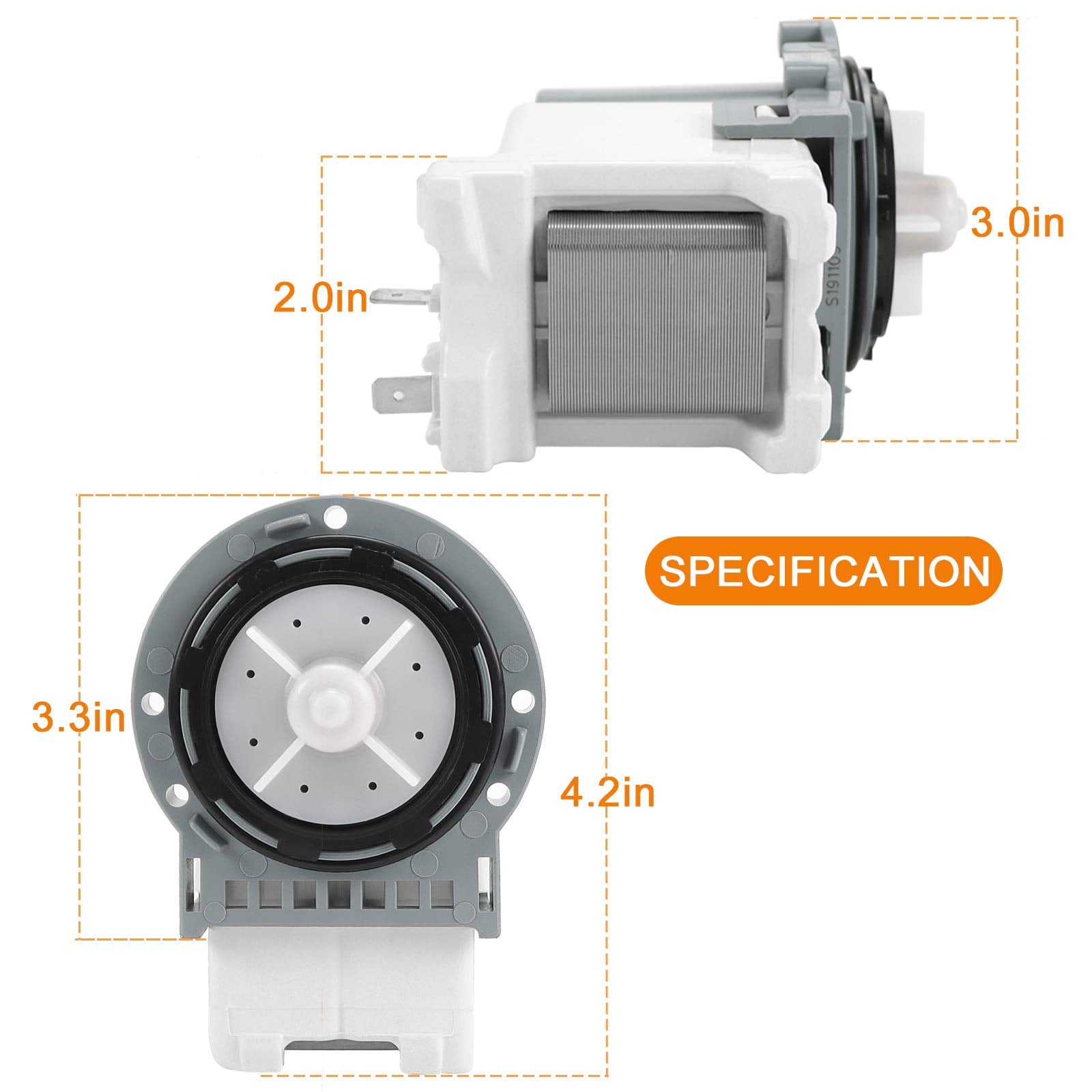 DC31-00178A DC31-00187A PX3516-01 Washer Drain Pump for Samsung Washing Machine - Replaces DC31-00178D B35-3a 5 Year Warranty
