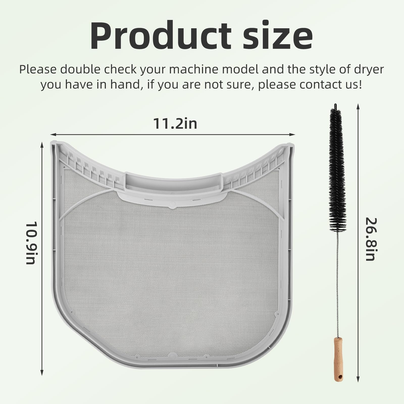 ADQ56656403 Dryer Lint Filter Replacement for LG Dryers & WashTowers, Replace AP7012980 PS16546780 DLEX4000W DLGX4001B DLE3600W DLEX4000B DLGX5501V DLGX4201B DLE3460W,11.2" * 10.9" with Lint Brush