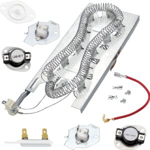 WP3387747 3387747 Dryer Heating Element Kit-Compatible With Whirlpool Cabrio Kenmore He2 Kenmore Elite He3 Maytag Dryers- GEW9250PW0 GEQ9800PW1 WD05X30818 GEQ9800PW2 GEQ9800PW1 MEDB835DW4 by TOMOON
