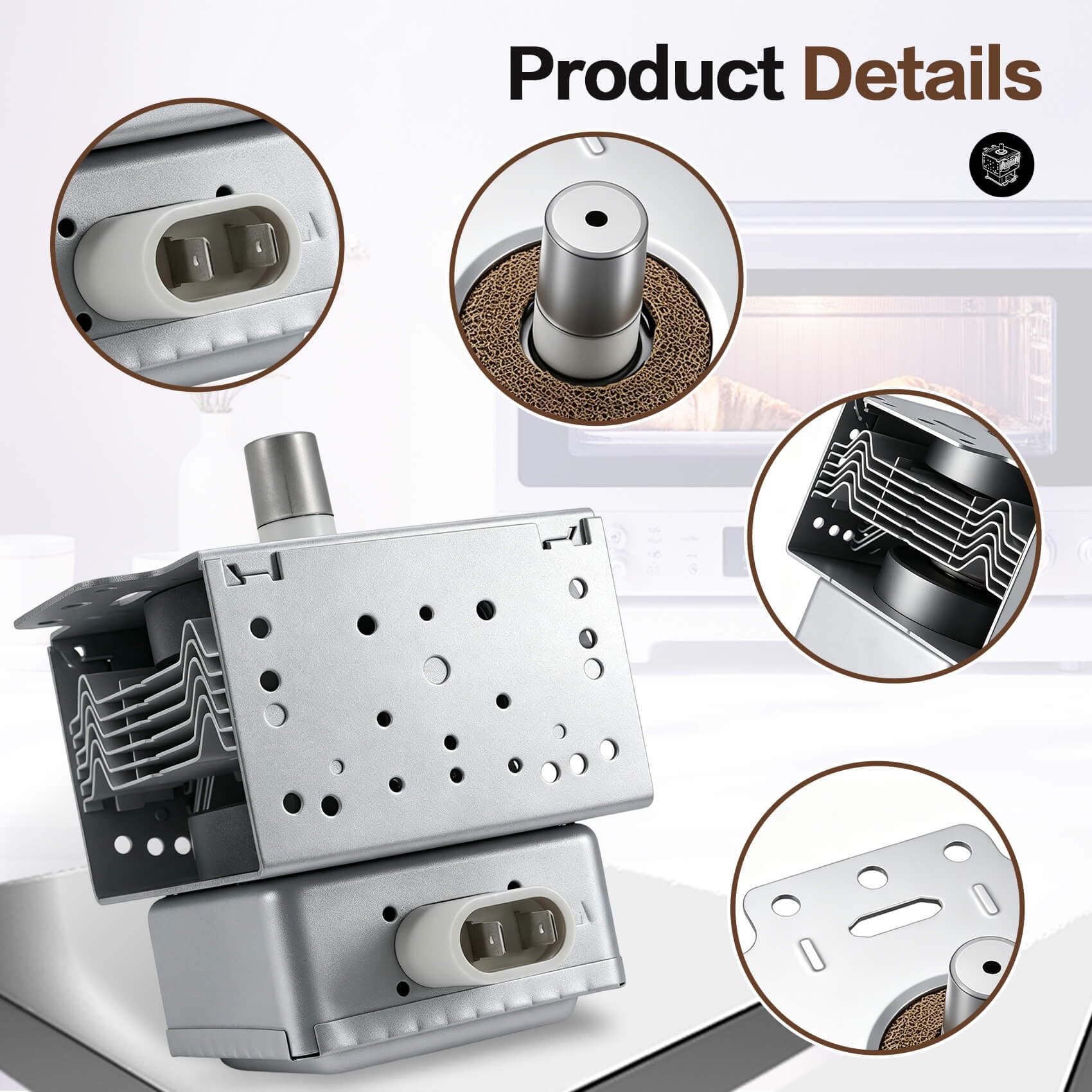 WB27X11126 M24FC-610A Magnetron Compatible with Galanz and GE Replacement for M24FB-610A 2M248J 2M253J WB27X11126c - Image 3