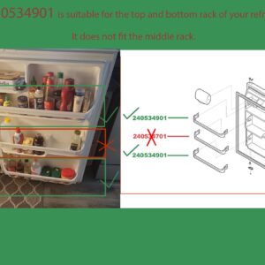 240534901 (2pack) Door Shelf Rack Bar Compatible with Frigidaire Refrigerator Replacement Shelves Door Bin Frigidaire Replacement Parts