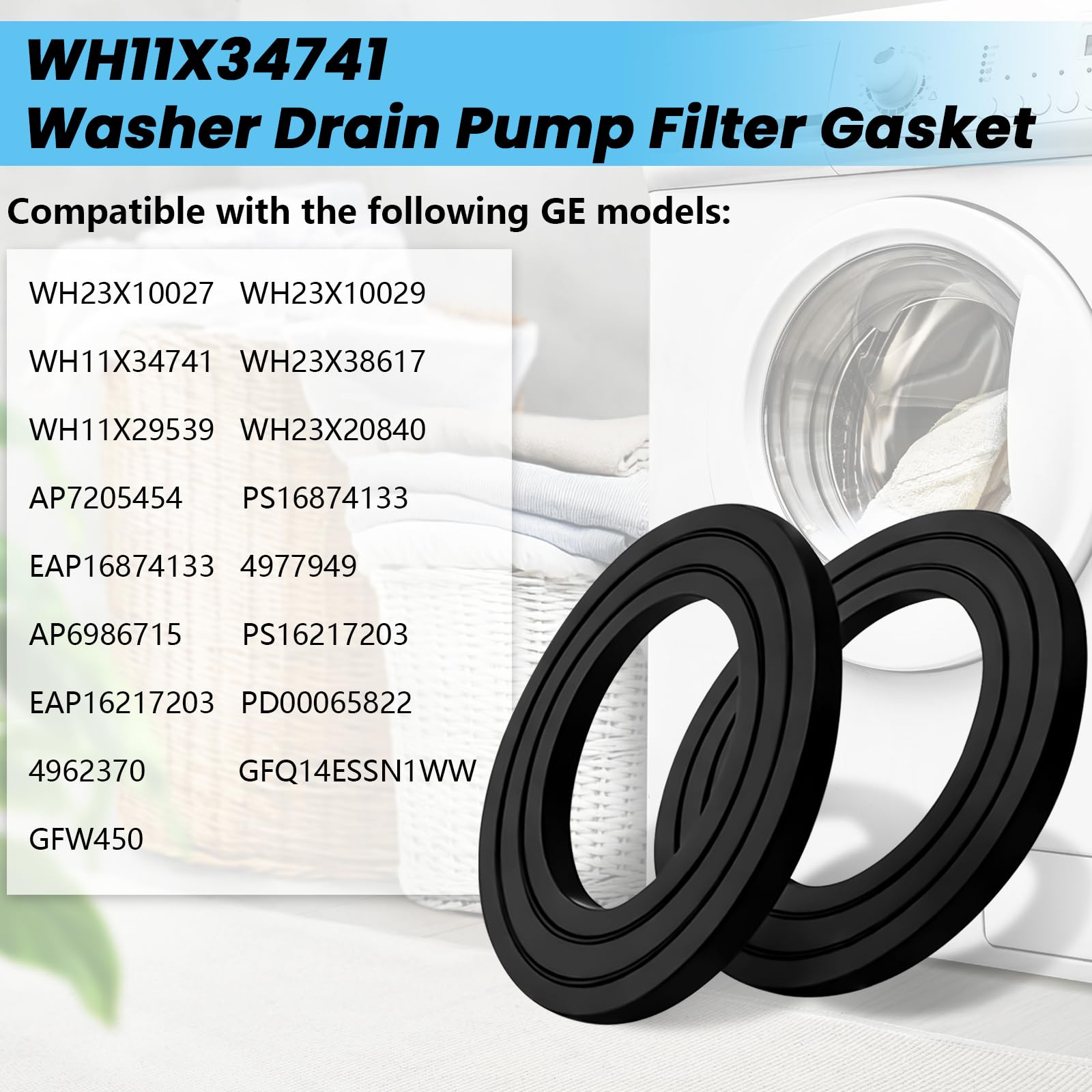 WH11X34741 Washer Drain Pump Filter gasket - Image 4