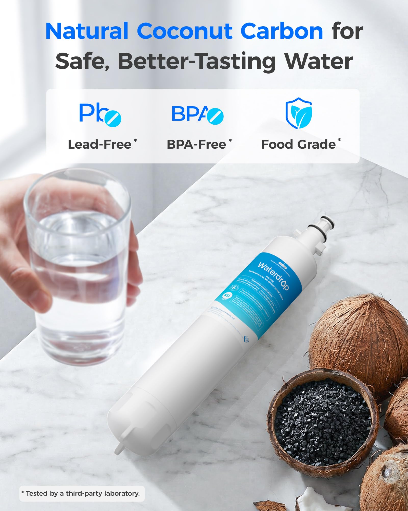 Waterdrop WD-F19C Water Filter Replacement for GE® RPWFE®, 3 Pack - Image 3