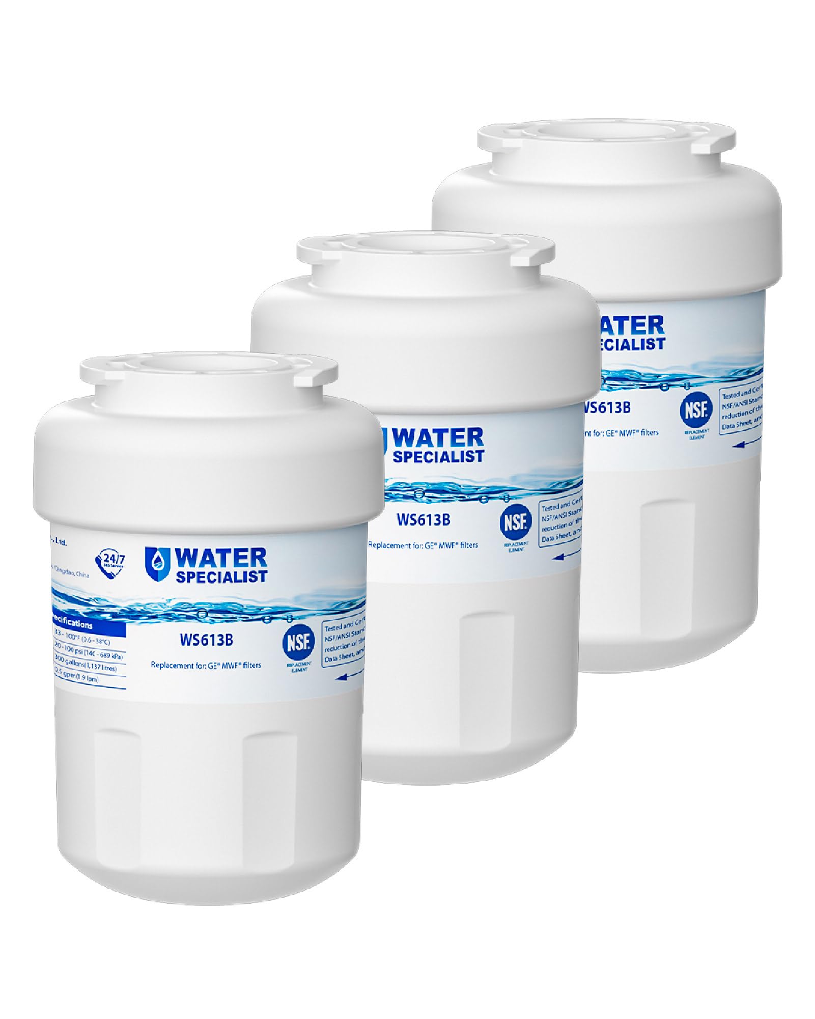 Waterspecialist WS613B Water Filter, Replacement for GE® MWF®, 3 Pack - Image 3