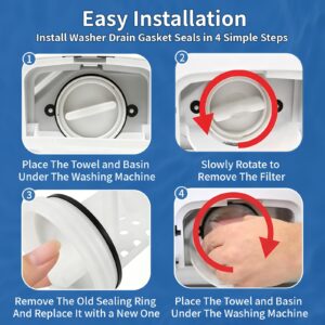 2PCS Washer Drain Pump Filter Gasket Compatible with GE
