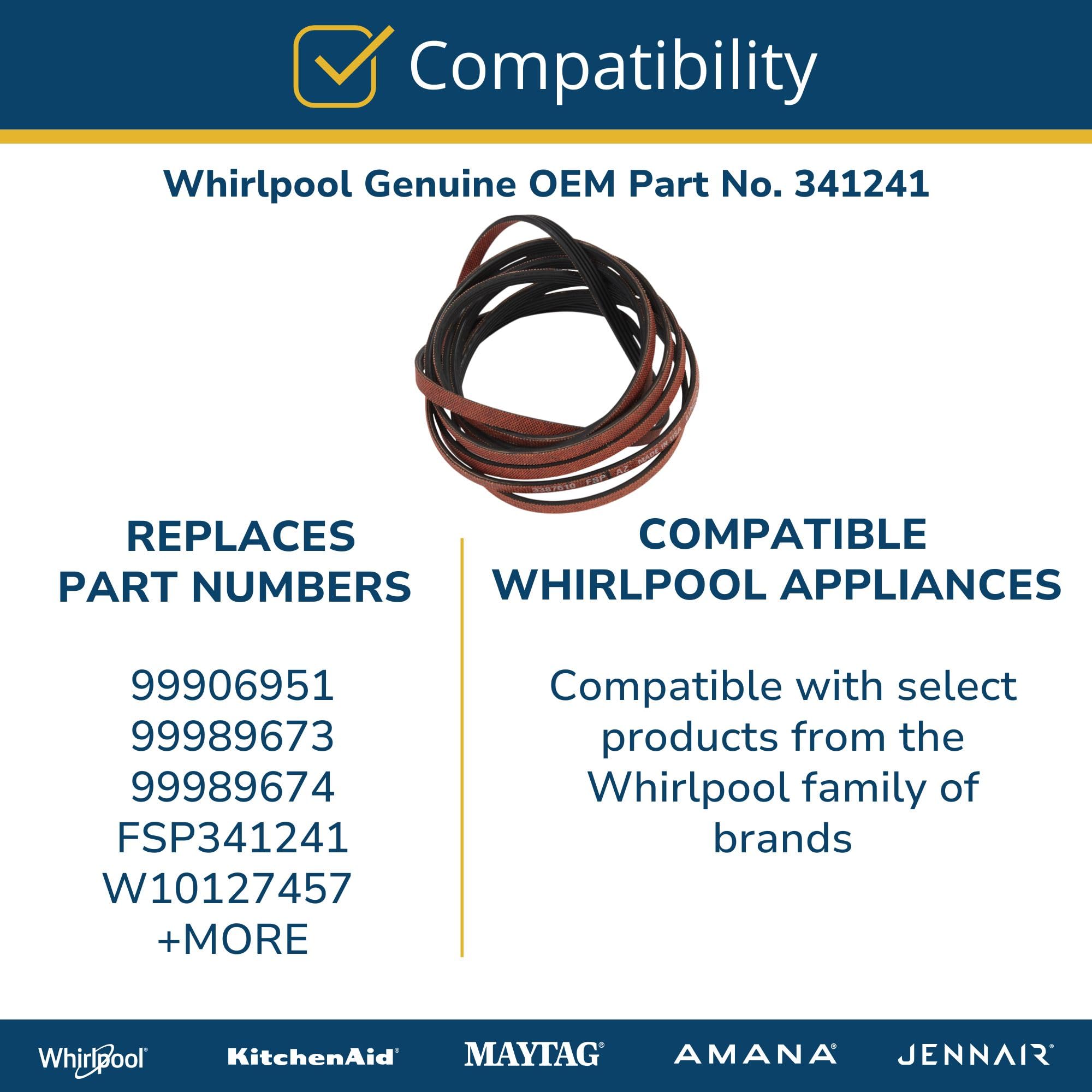 Whirlpool 341241 Dryer Drum Belt - Image 3