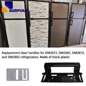 SURPOUF 3316882900 RV Refrigerator Door Handle Replacement Fits for Dometic DM2672 DM2682 DM2872 DM2882 Heavy Duty Black Plastic Handle for RV Camper Refrigerator (2-Pack)