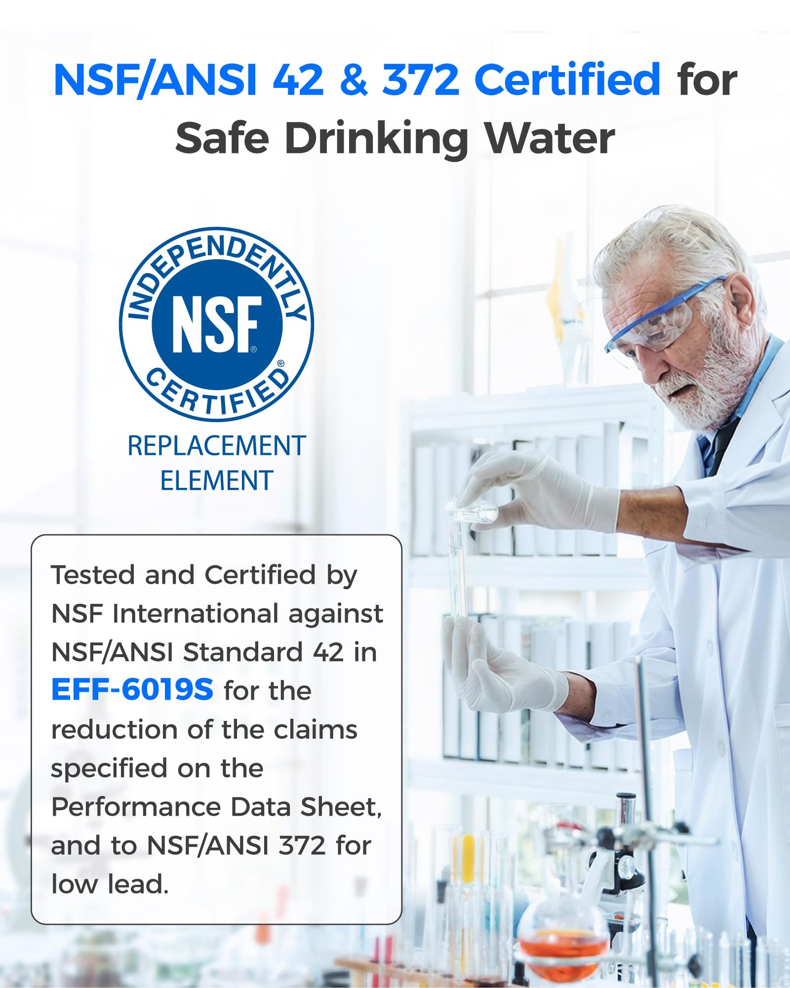 Waterdrop WD-F19C Water Filter Replacement for GE® RPWFE®, 3 Pack
