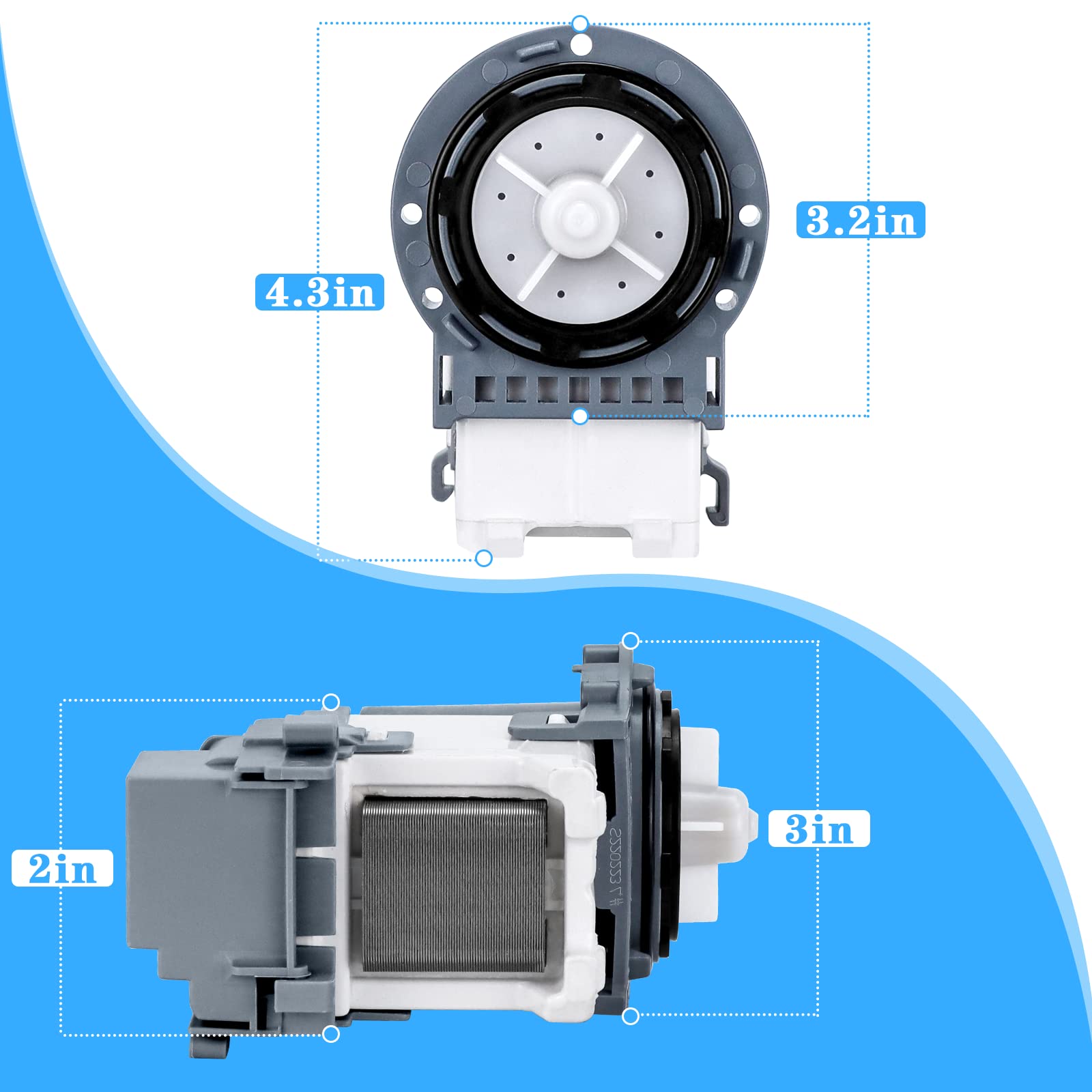 New Washer Drain Pump DC31-00054D DC31-00187A PX3516-01 for Samsung