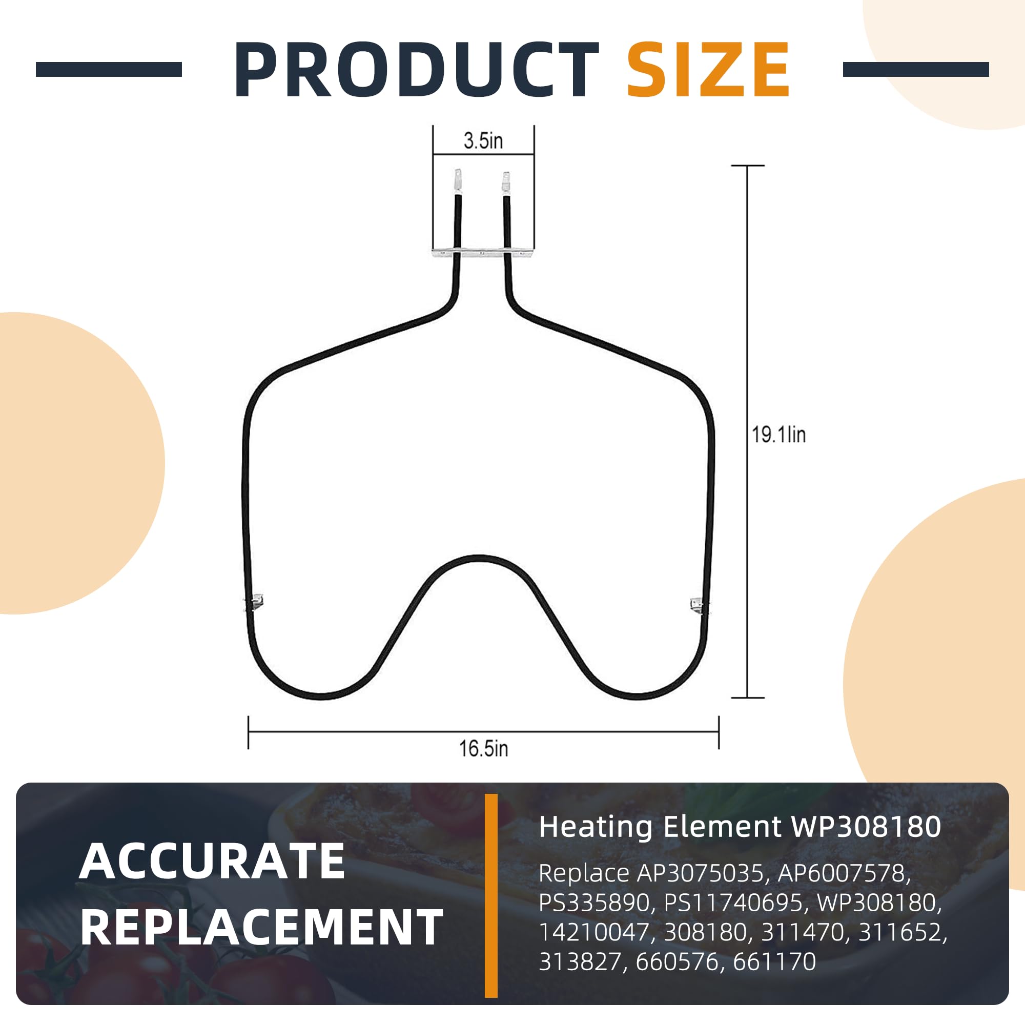 Upgraded WP308180 W10308477 Oven Bake Element Fit for Whirl-Pool - Image 5