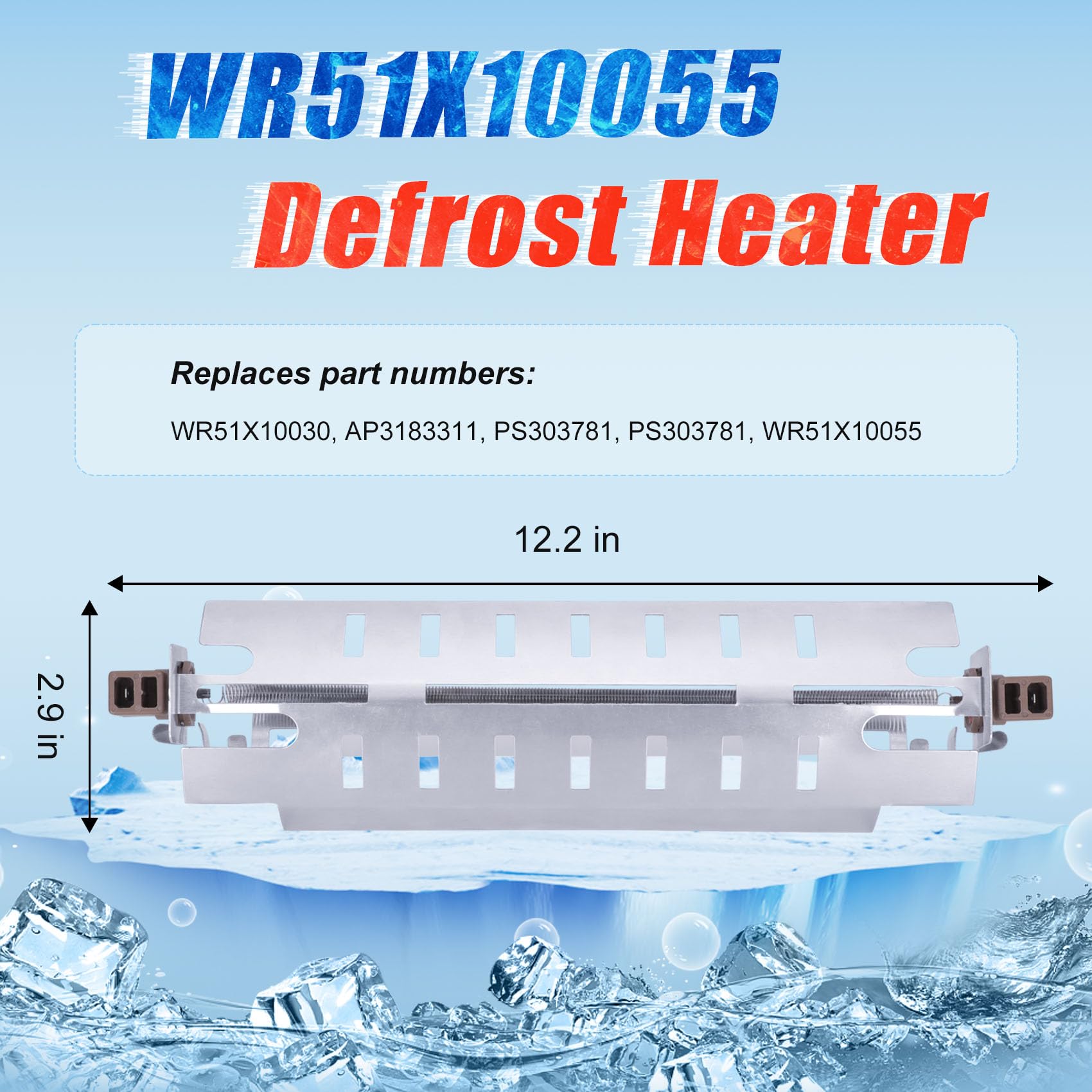 M Motico WR51X10055 Refrigerator Defrost Heater Kit, WR55X10025 Refrigerator Temperature Sensor, WR50X10068 Defrost Thermostat Compatible with General Electric Hotpoint Refrigerators - Image 3