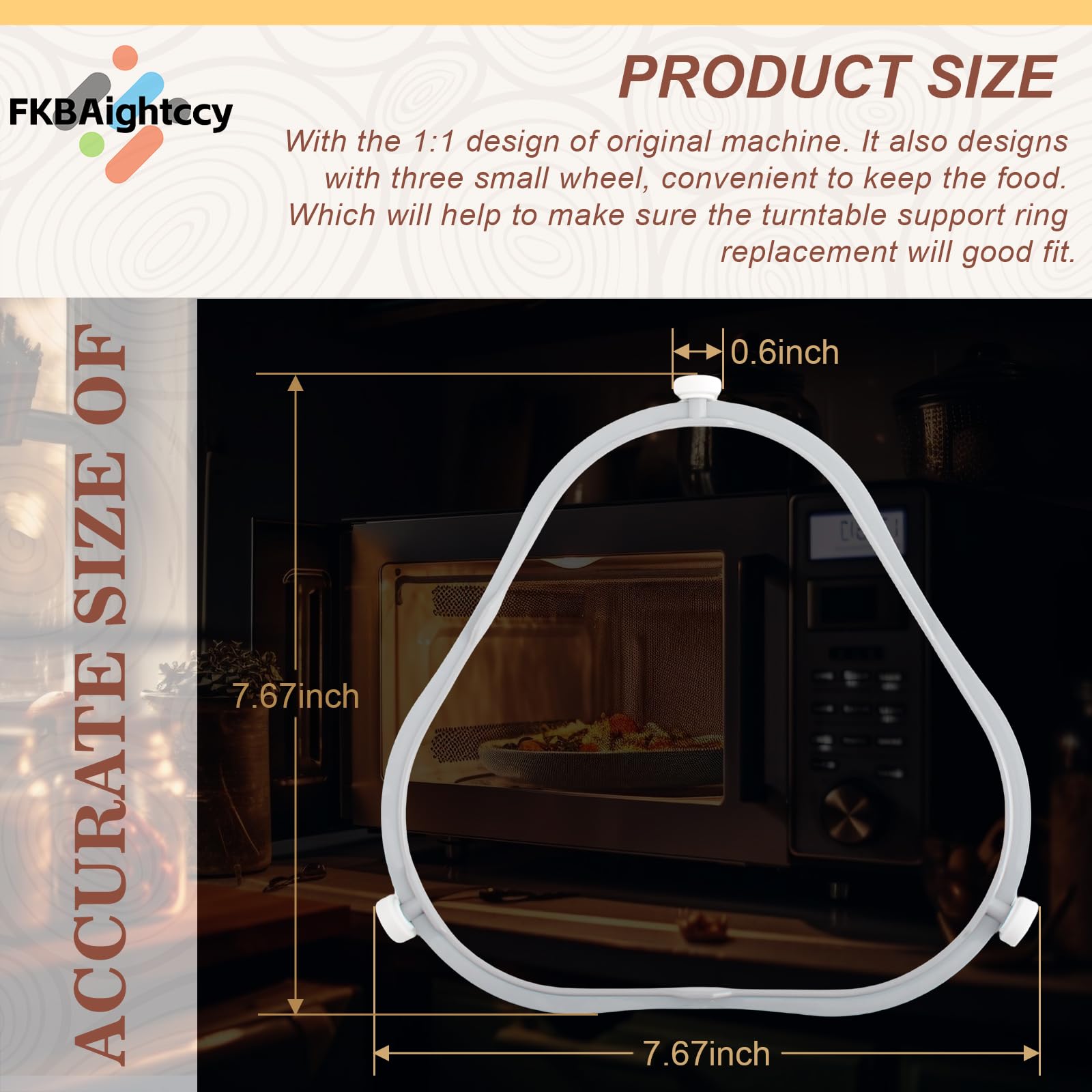 1PCS W11252182 for Whirlpool Microwave Turntable Ring Replacement with Rollers 8206227 Microwave Glass Tray Support Holder for Amana Kenmore Whirlpool Microwave Inner Ring Accessories Parts