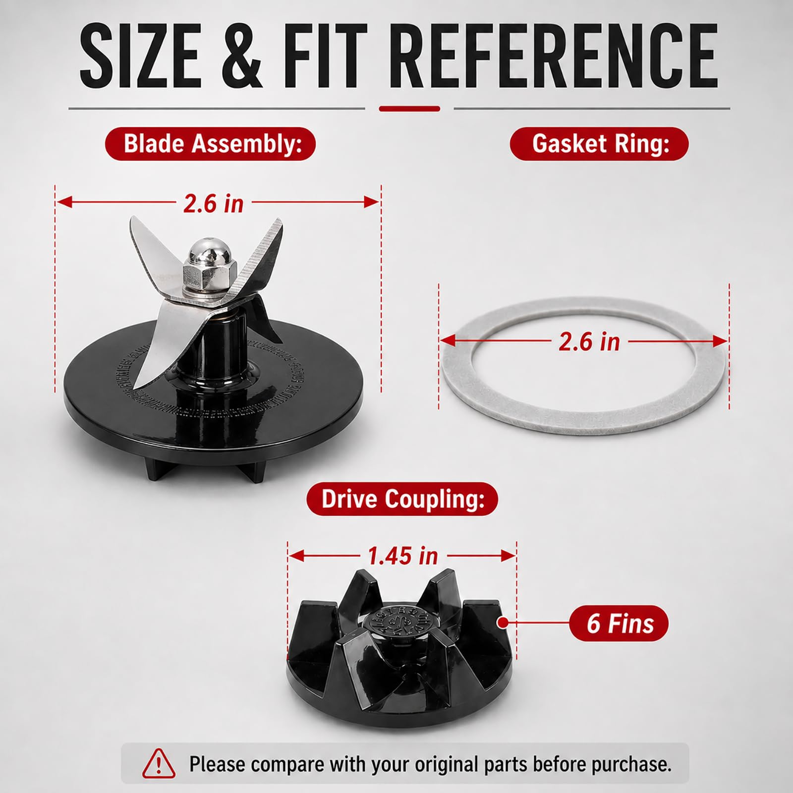 SPB-456-2B Blender Blade Assembly Compatible with Cuisinartt Blender Parts