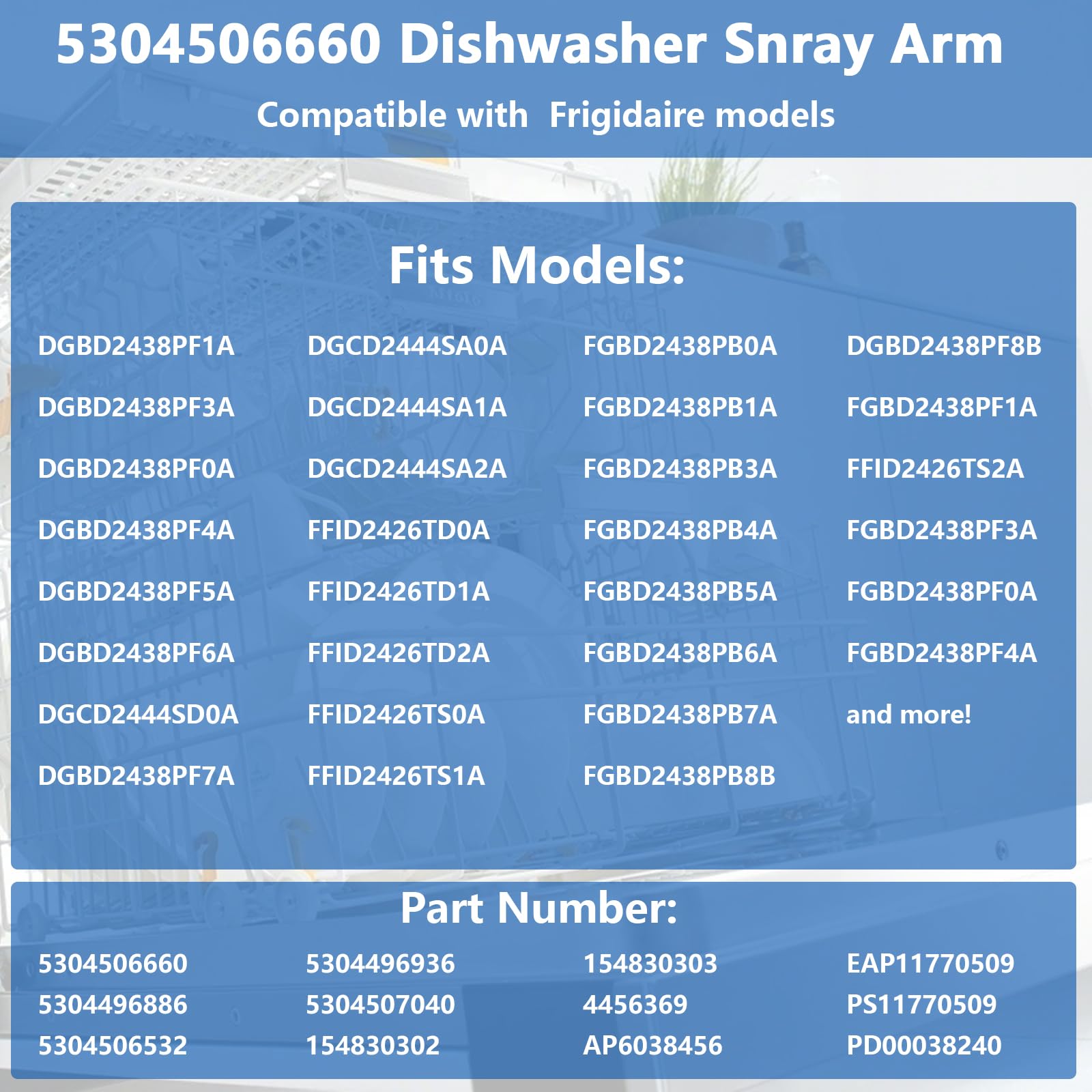 5304506660 Dishwasher Lower Spray Arm Assembly Replacement for Frigidaire