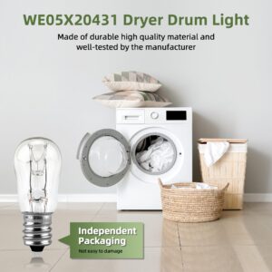 2 Pack E12 Dryer Drum Light Bulb Replacement WE05X20431, 10W, 120V