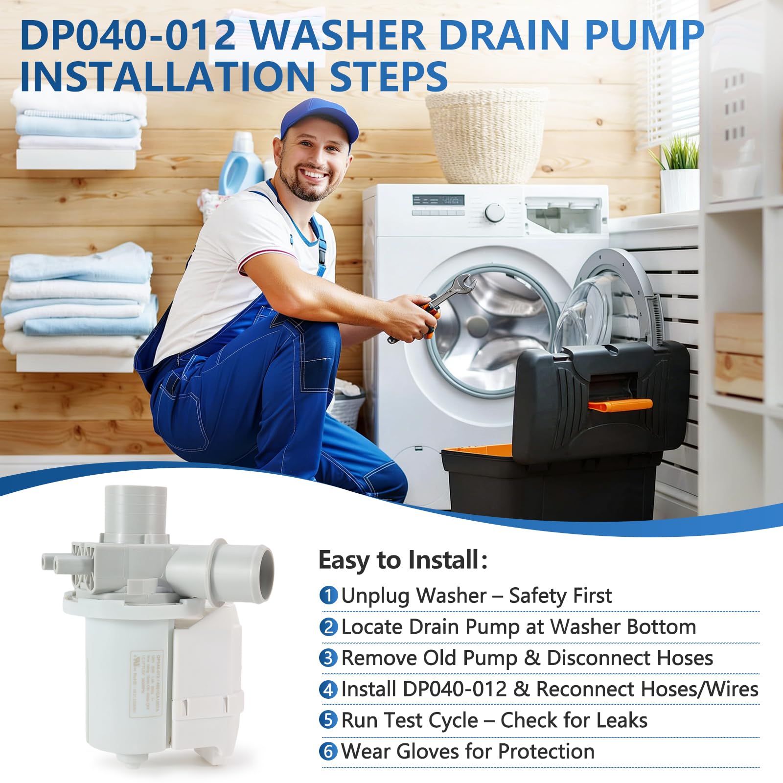 DP040-012 4681EA1007A Washer Drain Pump Replacement