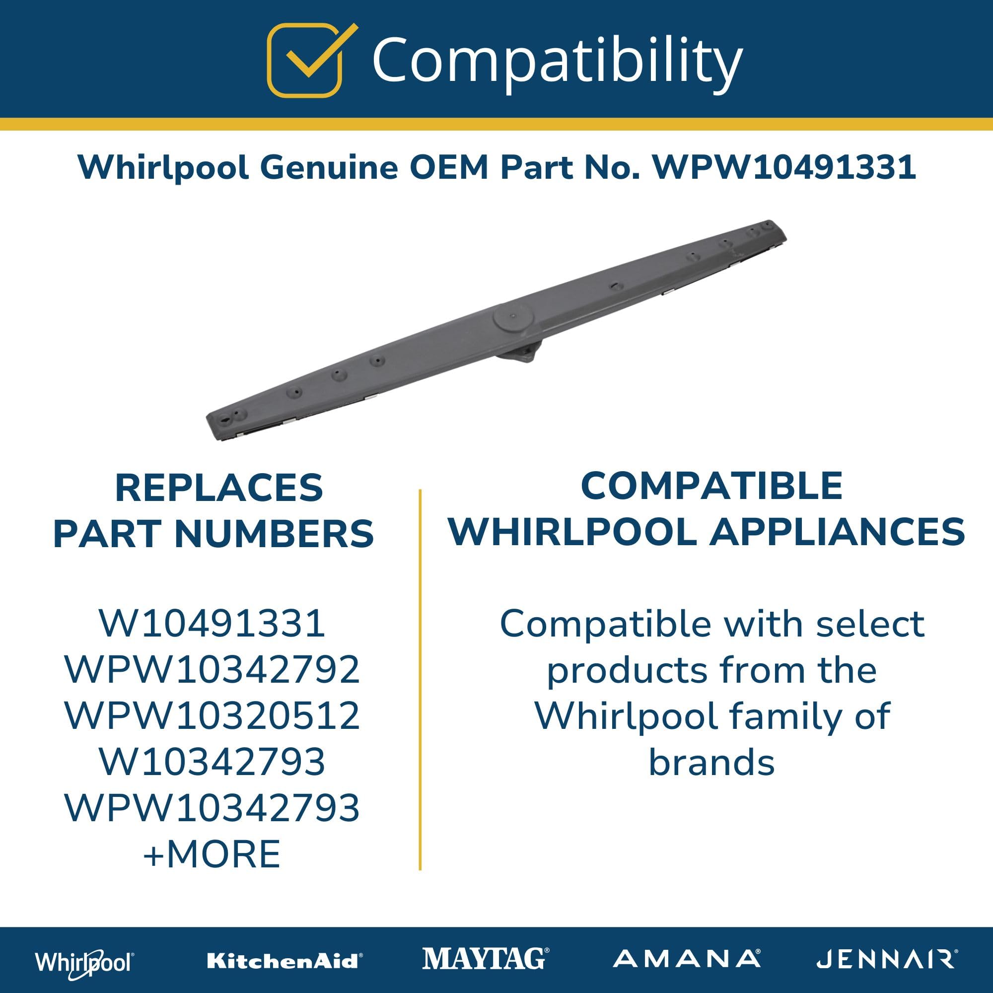 Whirlpool WPW10491331 OEM Dishwasher Lower Wash Arm Assembly