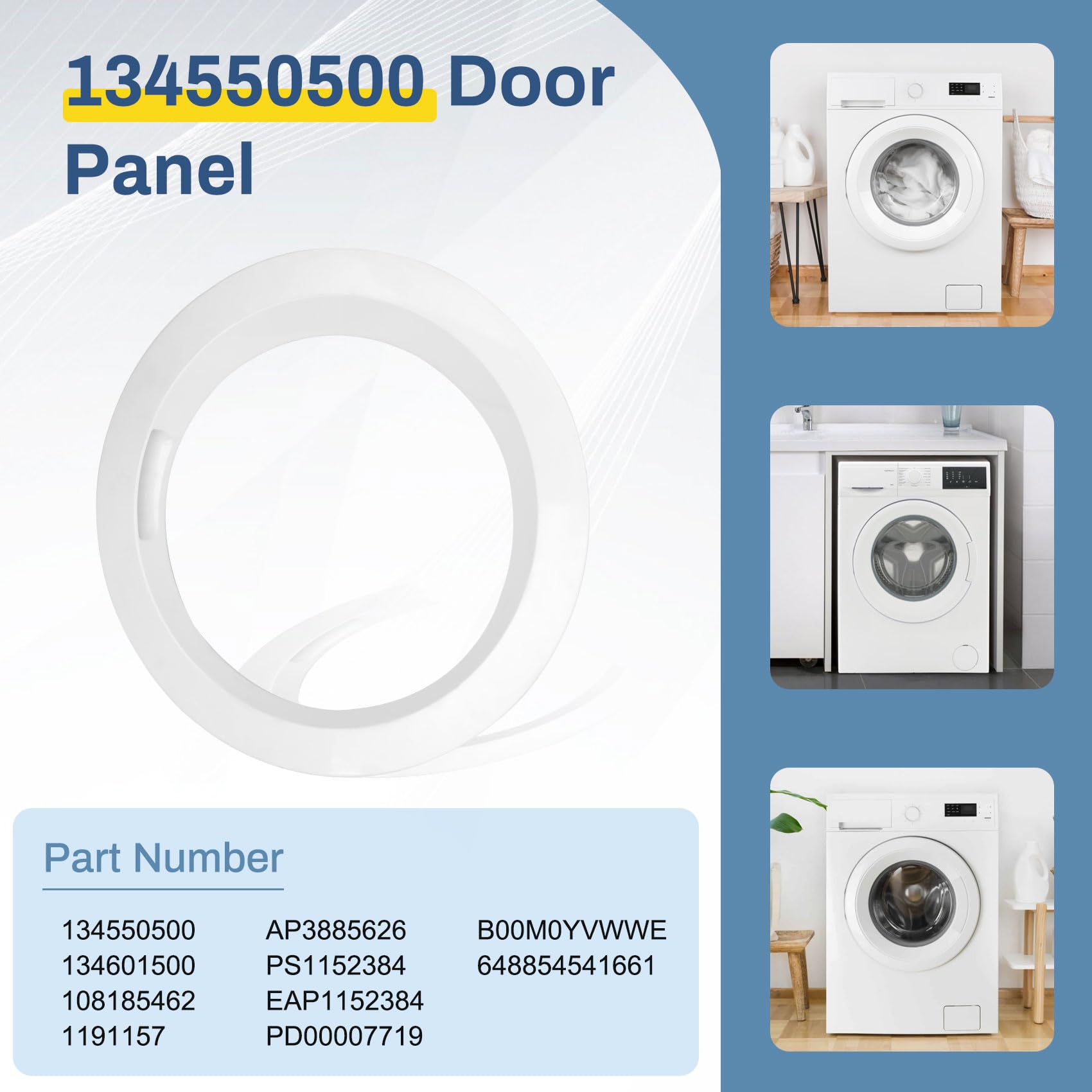 134550500 Washer Outer Door Compatible With frigidaire Affinity Washer Door - Image 3