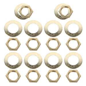 GOOHOCHY Quartz Clock DIY Fittings Nut and Washer Kit Clock Movement Parts for Wall Repair Assembly and Replacement 10 Nuts 10 Washers