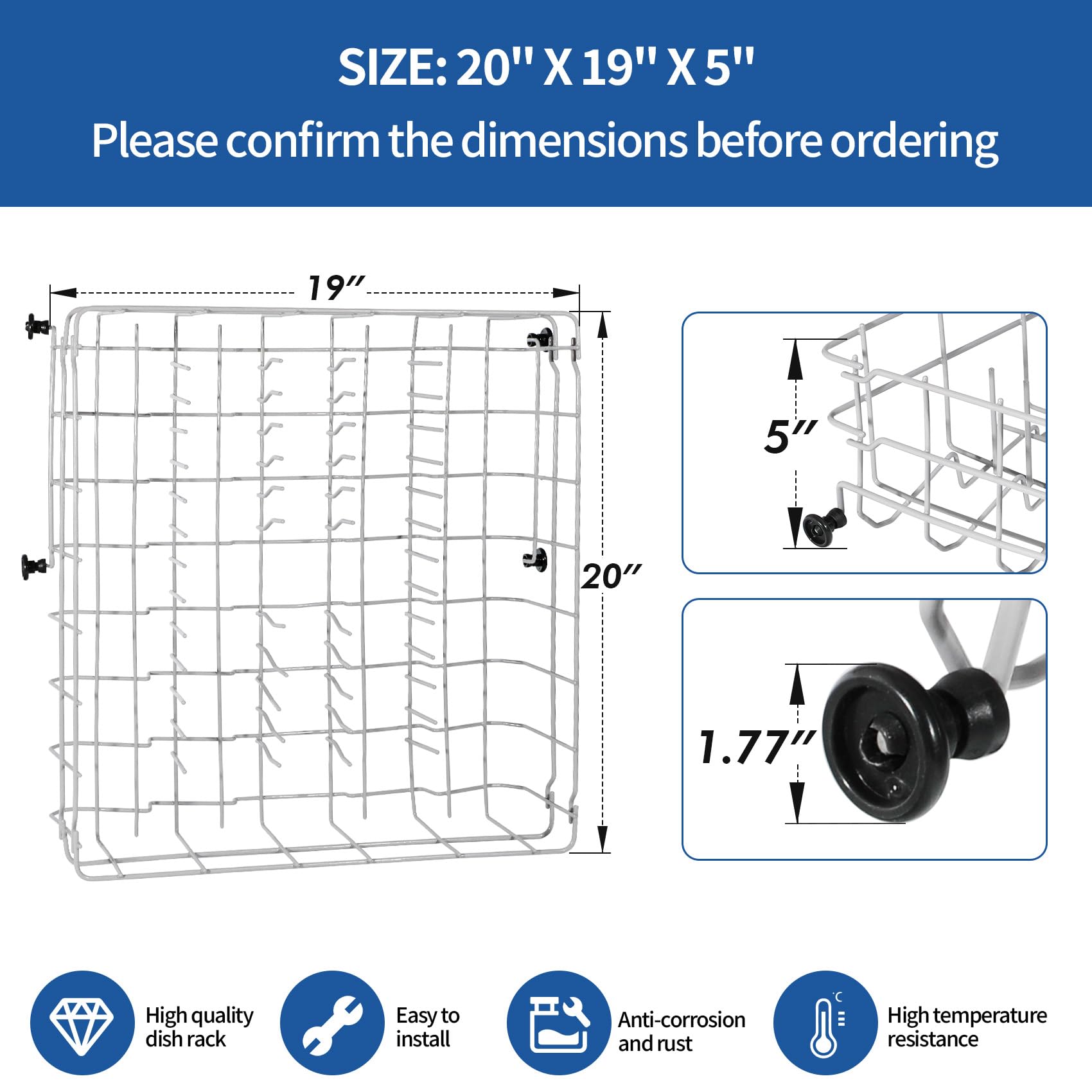 5304535380 Replacement Upper Dishwasher Rack for Frigidaire Kenmore Crosley - Image 7