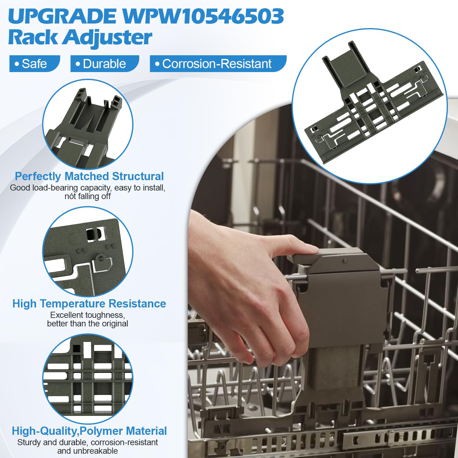 UPGRADED KDTE334GPS0 KDTM354DSS4 KDPE234GPS0 W10306646 Upper Rack Adjuster - Image 4