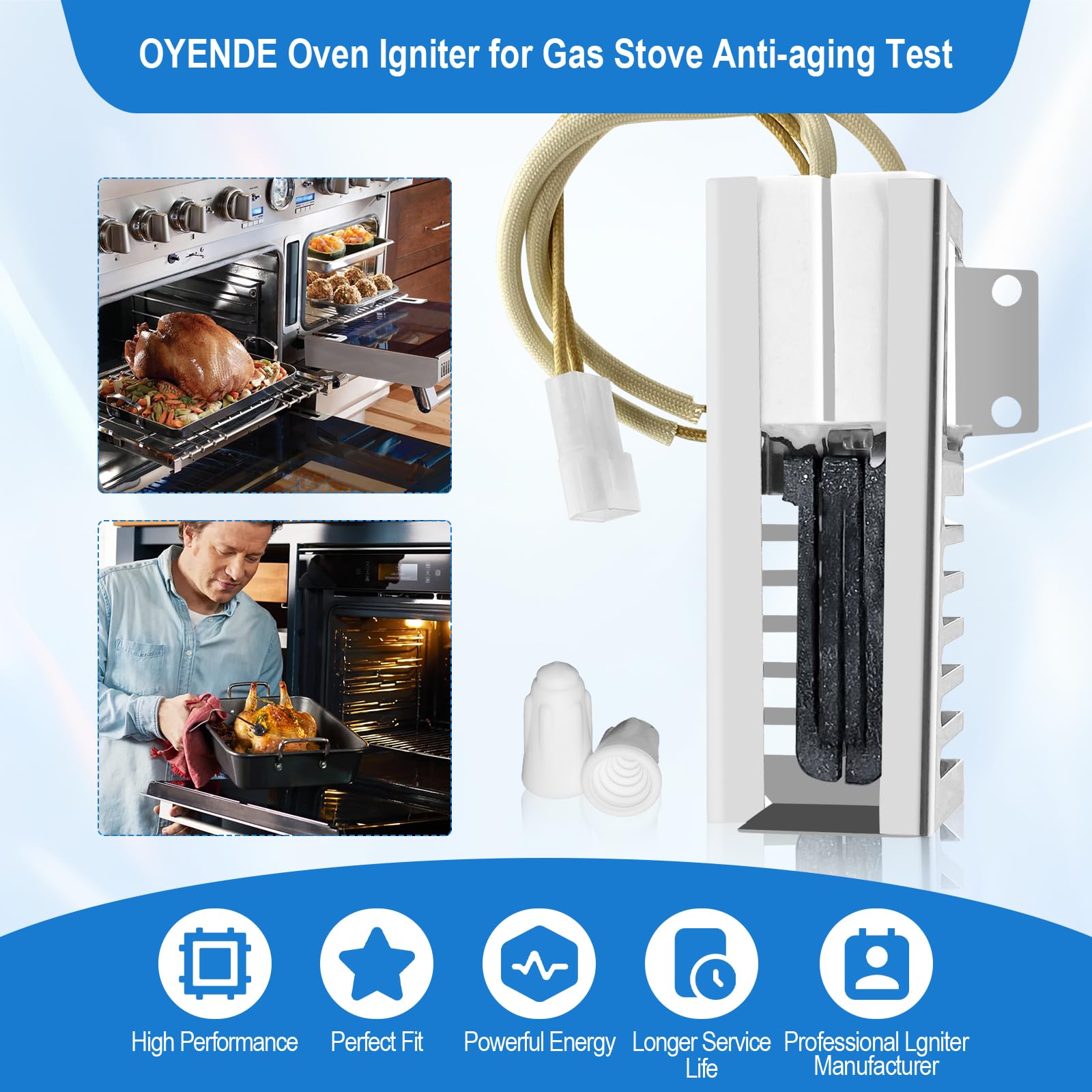 W10918546 Oven Igniter for Gas Stove,for Whirl-pool Oven Igniter-(SF1/2/3,TGP,VSF,WFG,YSF),for Ama-na Es-tate Ma-gic Chef Ro-per Replaces AP6037202 PS11770066 EAP11770066 W10140611 3186491 W10918546VP
