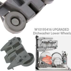 W10195416 Dishwasher Wheels Lower Dish Rack Wheel Part Assembly,Replacement for Maytag/Kitchen Aid/kitchenaid/Whirlpool/Kenmore Dish Rack Replaces AP5983730 W10195416V,AP5983730,PS11722152,Pack of 4