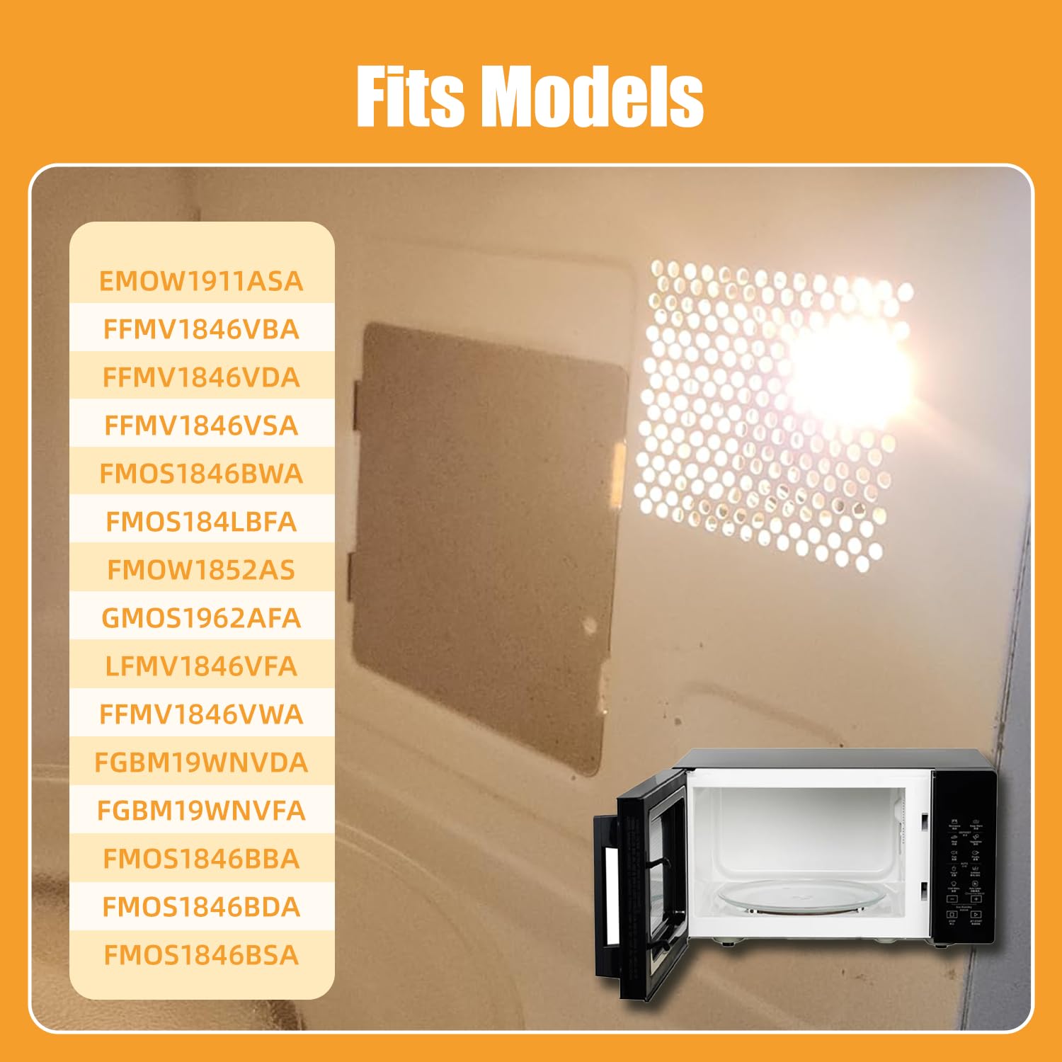 2Pcs 5304523276 Microwave Waveguide Cover Mica Sheet Replacement Fit for Frigidaire Electrolux Microwave FFMV1846VSA FMOS184LBFA LFMV1846VFA Replaces 4960202 AP6979923 PS12746600
