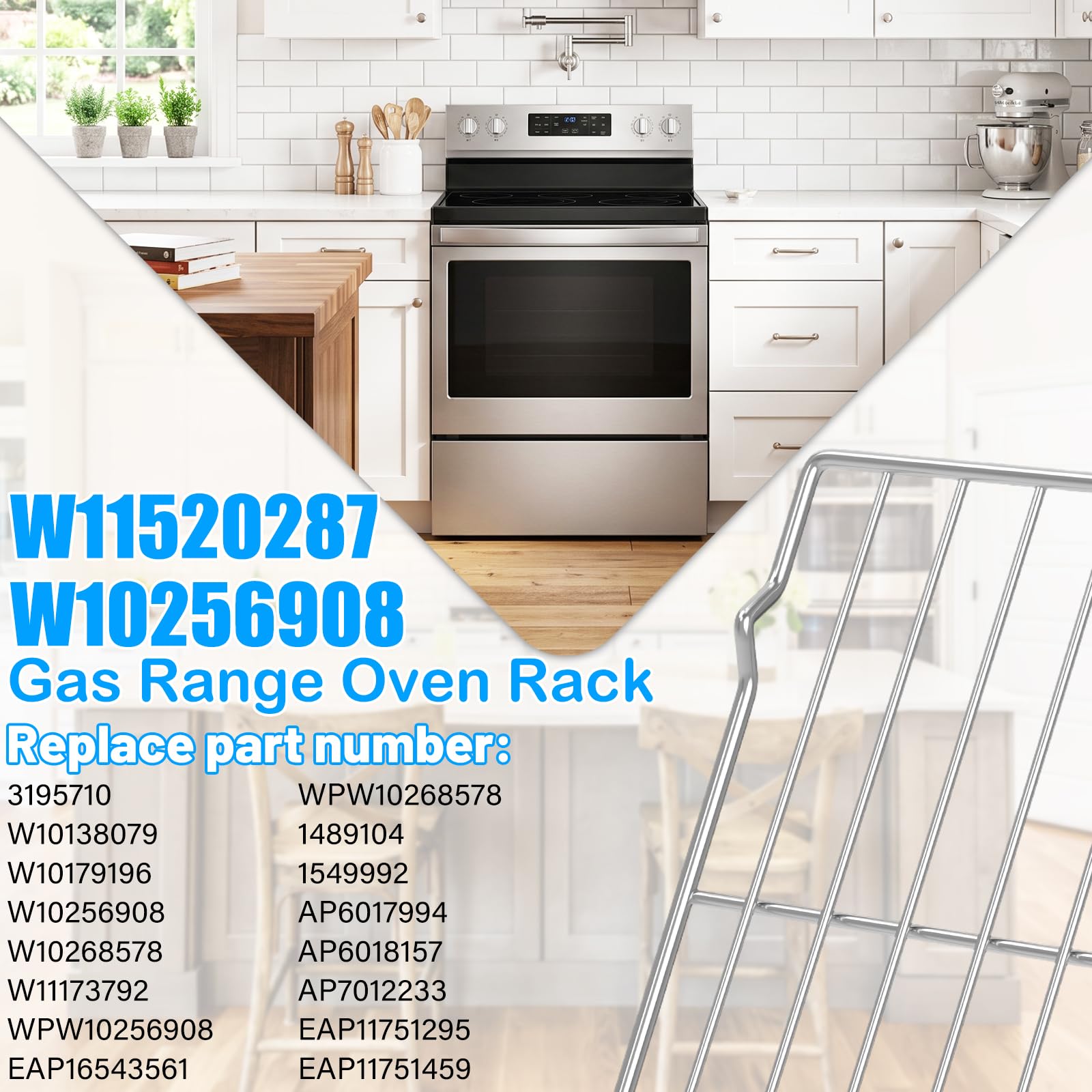 UPGRADED W10256908 Oven Rack For Whirlpool Oven Racks Replacements Range Stove Rack for Amana Kitchenaid Maytag Oven Racks Parts W11520287 W10268578 W10179196 Replacement Oven Racks 24" x 15.75" - Image 5