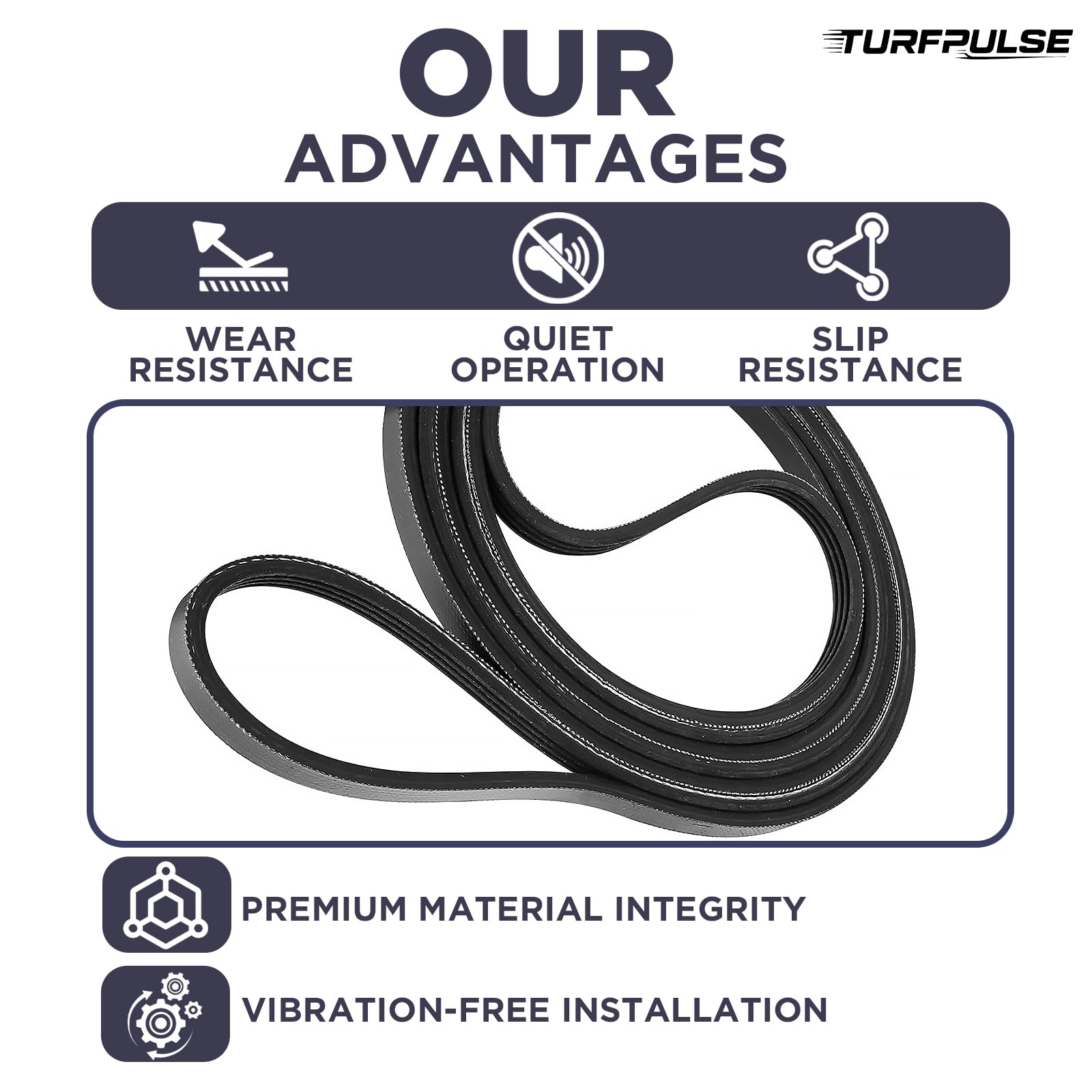TURFPULSE Dryer Replace Part 341241 Dryer Drum Belt for Whirlpool Kenmore Roper Amana Maytag Replacement Accessories, 1/4 Inch x 92.25 Inch - Image 3