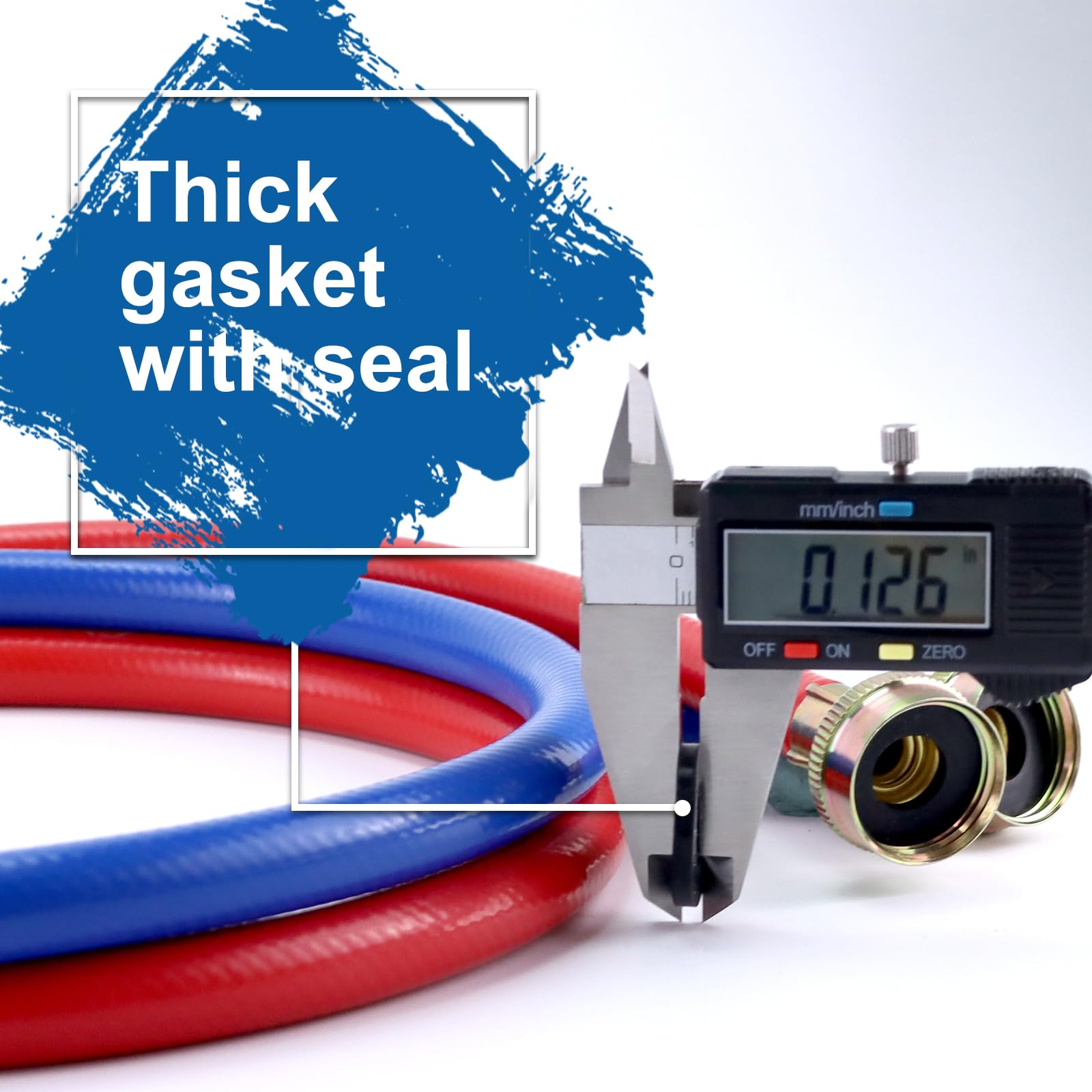 Washer Hoses 4FT,Rubber Washing Machine Hoses 3/4 Washer Machine Hoses 2 packs,Burst Proof Water Supply Lines for Hot and Cold Washer Water Hoses-by MIFLUS,10 YEARS WARRANTY - Image 7