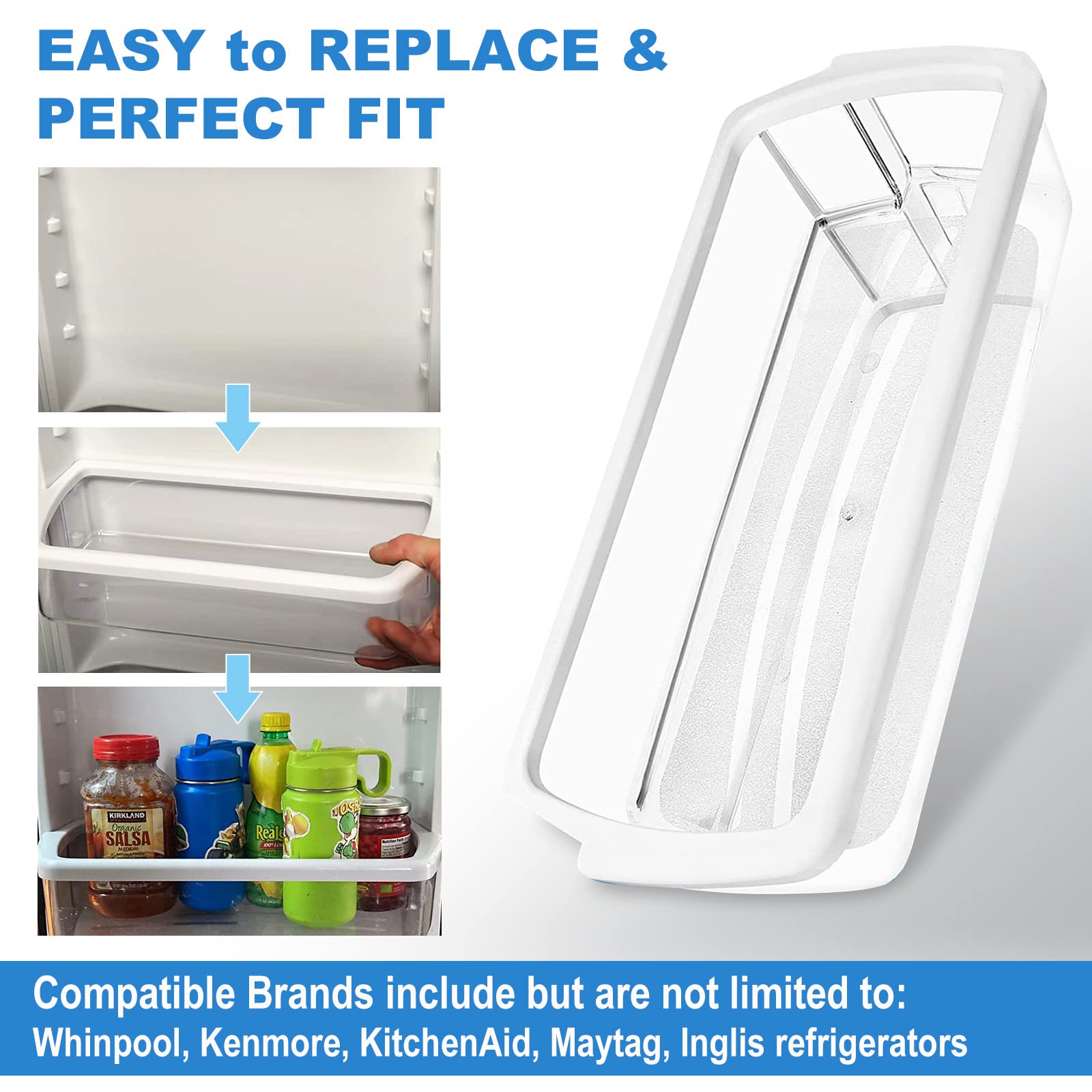 2 PACK Upgraded W10321304 Refrigerator Door Shelf Replacement Compatible with Whirlpool Fridge Door Bin WRS325FDAM01 WRS325FDAM02 WRS325FDAM04 ED5FVGXWS07 - Replace WPW10321304 AP6019471 2179574