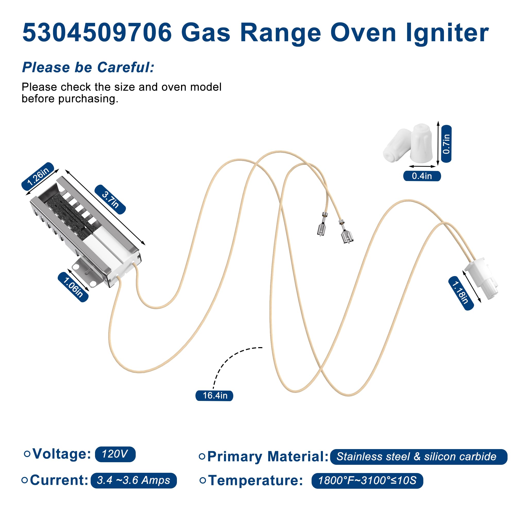 Model 790 Oven Igniter, 5304509706 Gas Oven Igniter for Gas Stove