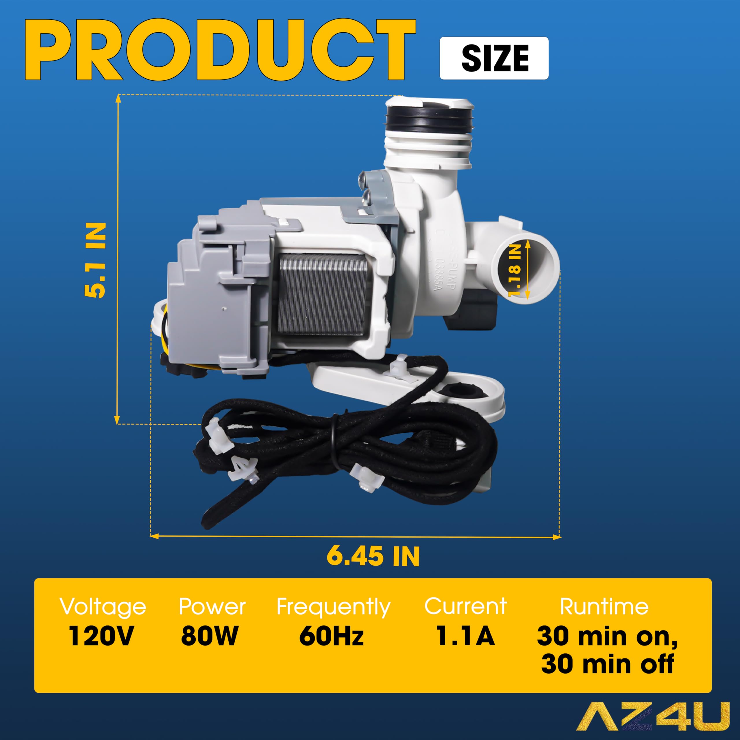AZ4U Upgraded DC97-19289F DC97-19289H PX3516-01 Samsung Washer Drain Pump - Image 8