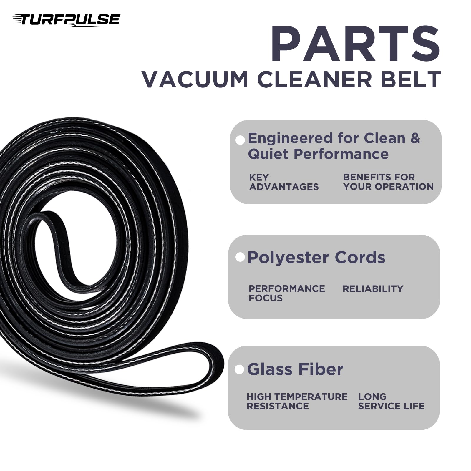 TURFPULSE Dryer Replace Part 341241 Dryer Drum Belt for Whirlpool Kenmore Roper Amana Maytag Replacement Accessories, 1/4 Inch x 92.25 Inch