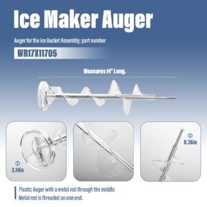 Upgrade Ice Maker Dispenser Auger for GE Refrigerator Replacement Parts WR17X11705 WR17X11939 PS1018130 AP3849786 AP3672963 PS964350 Ice Bucket Auger