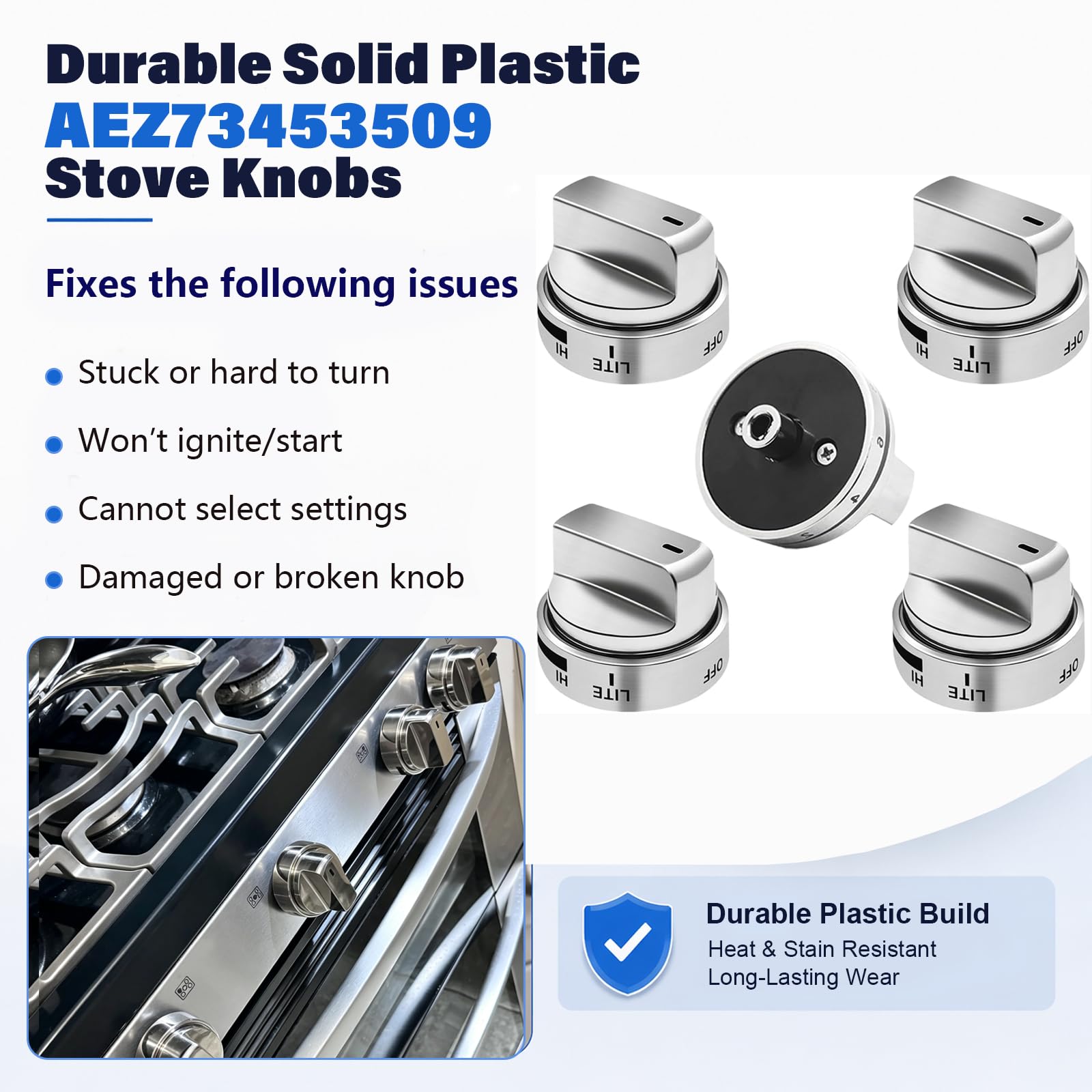 AEZ73453509 Stove Knobs Replacements Compatible with lg Gas Range Stove