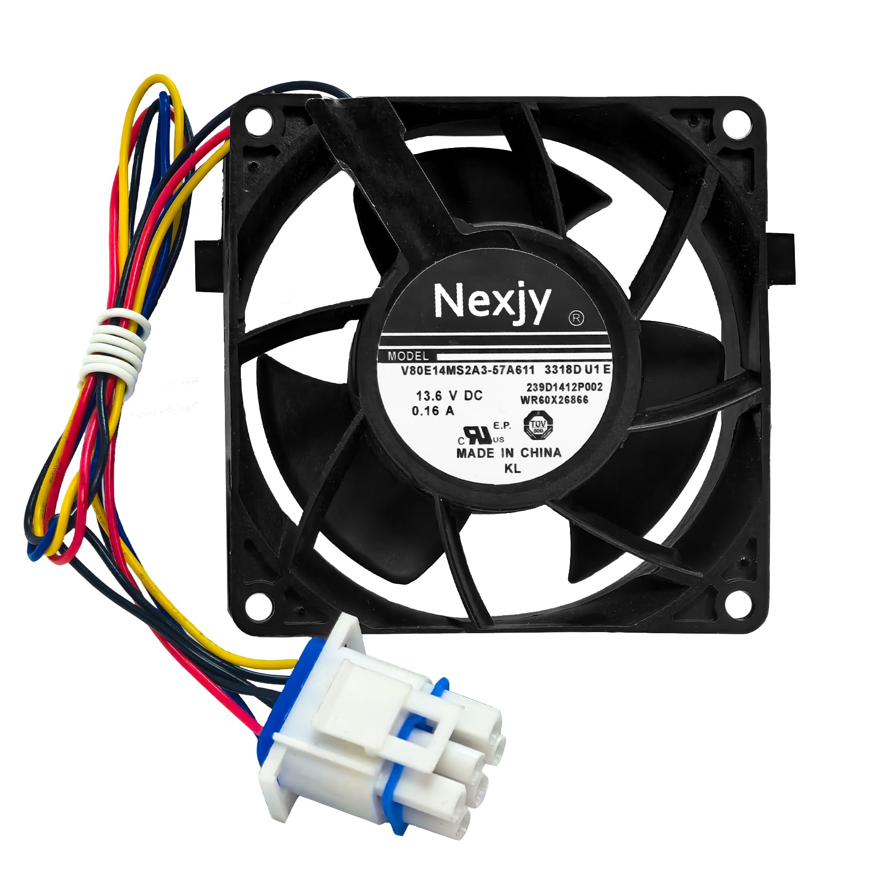 2026 Upgraded OEM WR60X26866 Refrigerator Evaporator Fan Motor for GE Refrigrator, Replace V80E14MS2A3-57A611, WR60X26030, WR60X10356, WR60X10357, Fix Noise, Stabilize Cooling -10 Years Warranty