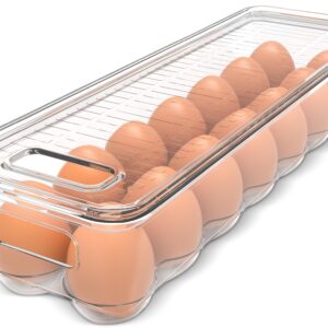 Utopia Home Egg Holder for Fridge, Stackable Egg Container, 1 Pack, Clear