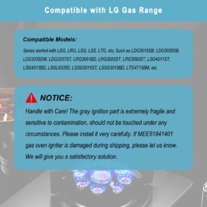 MEE61841401 Gas Range Igniter Replacement for Gas Oven Burner Ignitor- Compatible with LG Gas Stove Ignitor - LG Oven Igniter Replaces MEE61841403 MEE63084901 AP5214765 PS3535362 EAP3535362
