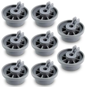 8 Packs 165314 Dishwasher Wheels Lower Rack Fit for Bo-sch Ken-more