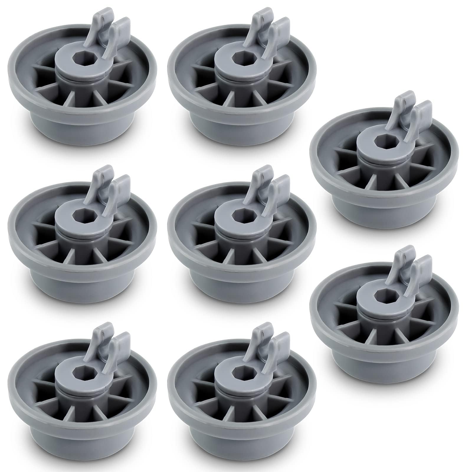 8 Packs 165314 Dishwasher Wheels Lower Rack Fit for Bo-sch Ken-more