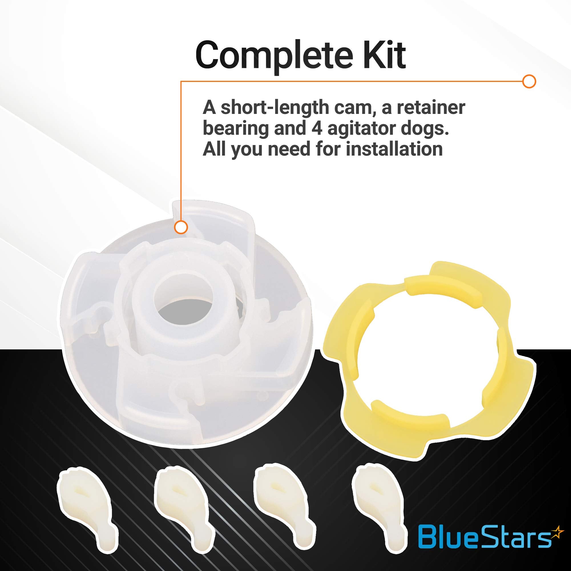 BlueStars Ultra Durable 285809 Washer Short Cam Agitator Repair Kit - Image 7