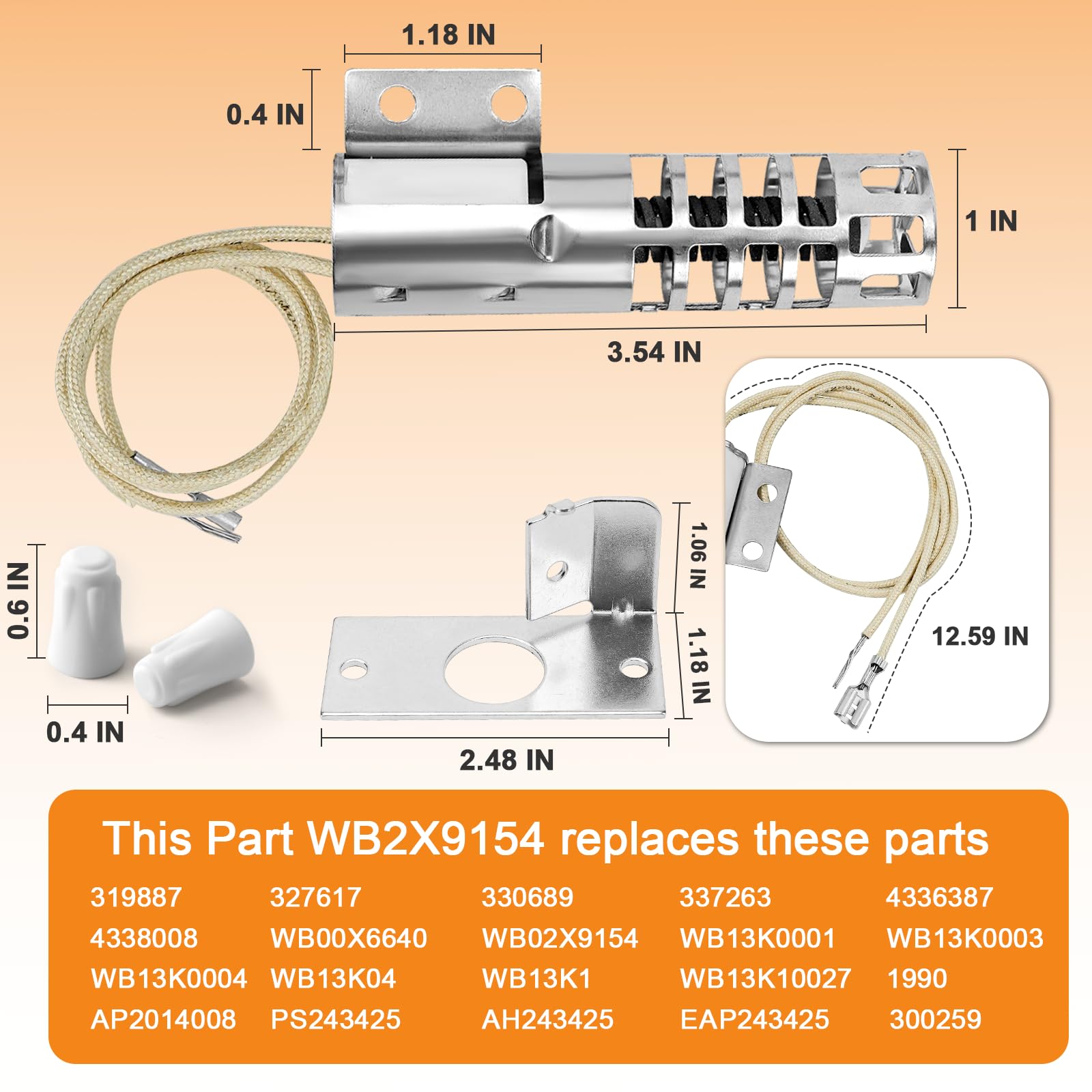 Upgraded WB2X9154 Gas Range Oven Igniter- Compatible with GE WB13K10027 WB13K3 PS243425 GR403 4342528 AP2014008 (120V,2.5-3.0 A) by Cenipar - Image 3