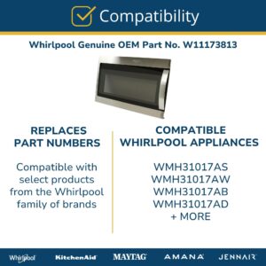 Whirlpool W11173813 Genuine OEM Microwave Door Assembly Replacement Part - Replaces