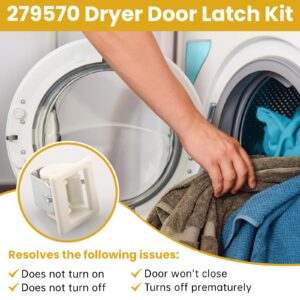 279570 Dryer Door Latch Strike Kit,Durable Replacement Part for Whirlpool, Maytag,Kenmore KitchenAid Roper GE Dryers Dishwasher,AP3094183 696144 690081 PS334230 236877 420198